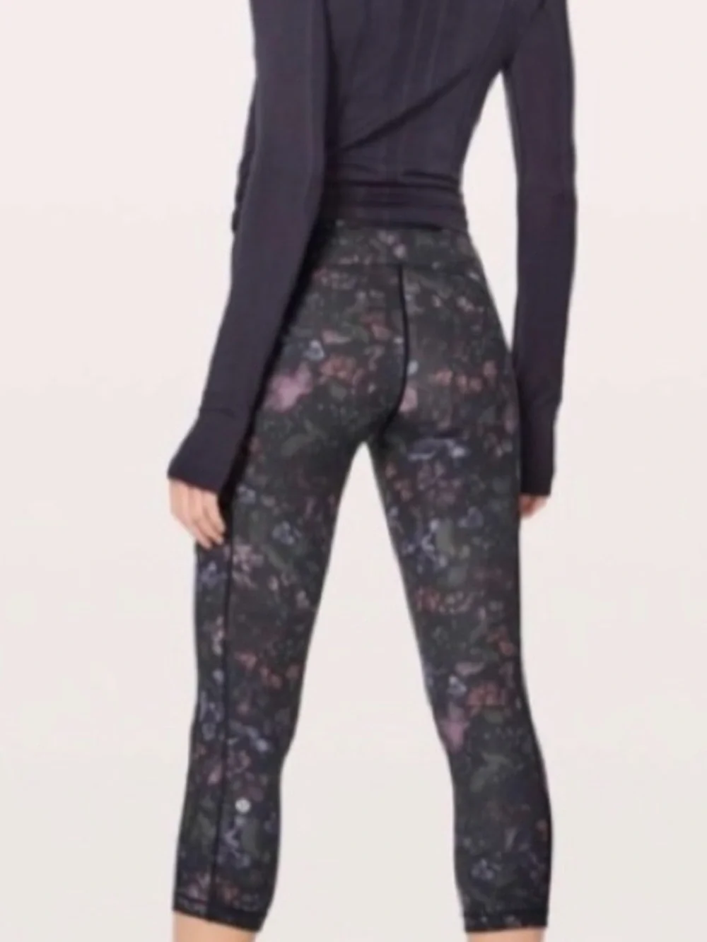 Lululemon Speed Up Crop Leggings Frozen Flourish Floral Size 6 w/ Pockets